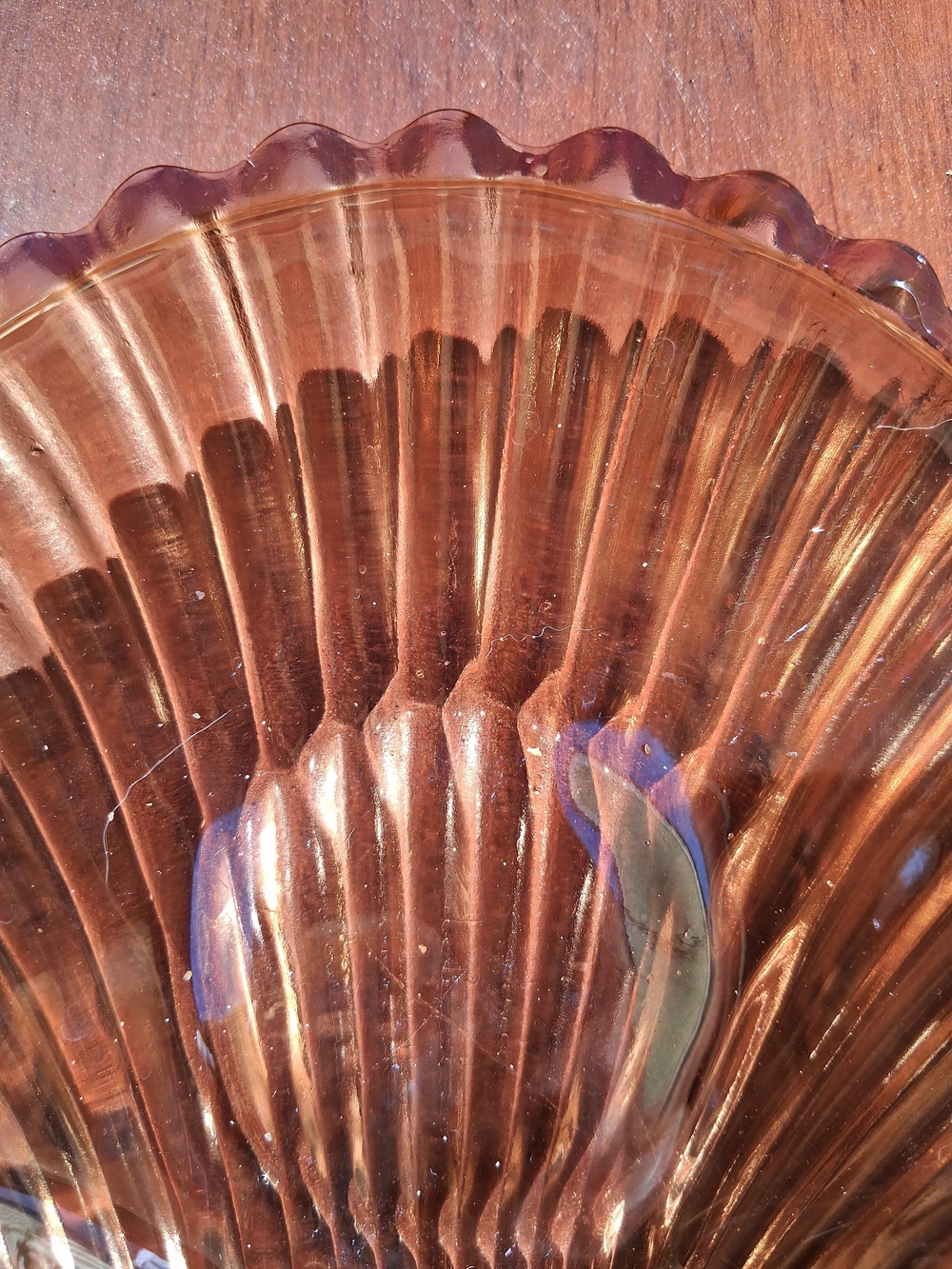 Vintage Marigold Iridescent Carnival Glass Scallop Shell Trinket Dish - Picture 4 of 9